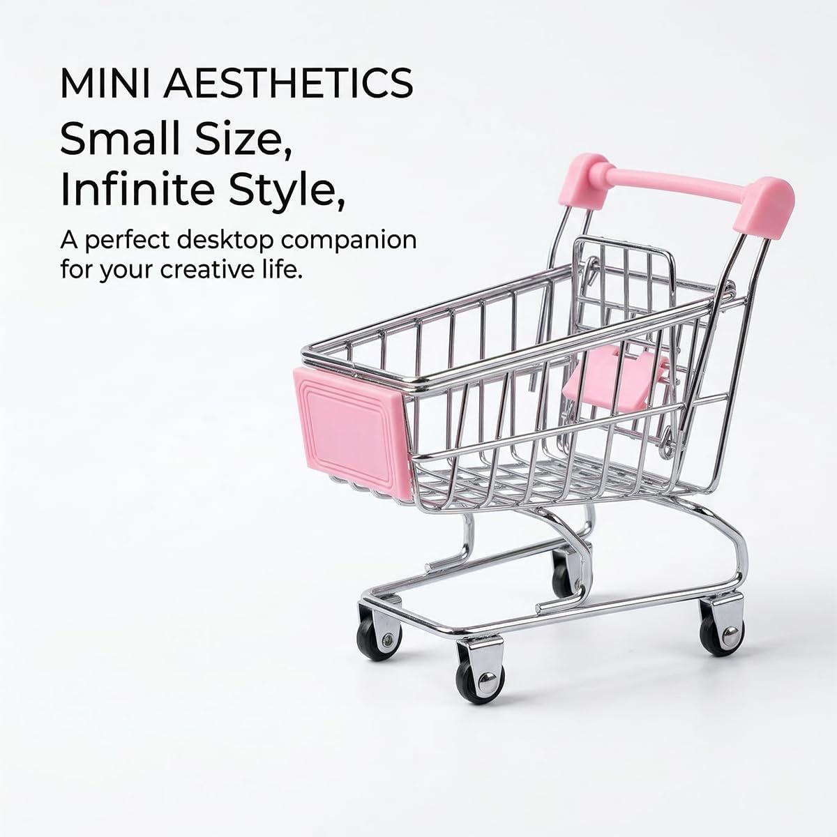 Mini Shopping Cart，Supermarket Handcart Mini Shopping Cart Mini Supermarket Storage Toy Decorative Ornaments for Storage Toys (Toy Shopping cart Pink)