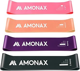Amonax Resistance Bands Set for Women and Men, Exercise Fitness Home Gym Bands for Legs and Glutes and Arms. Yoga, Pilates Resistant Band Mini Loop Bands