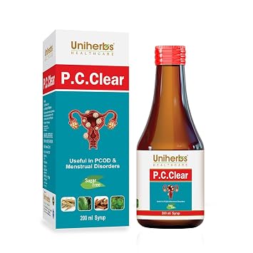 Uniherbs P.C. Clear Ayurvedic Syrup For PCOD and PCOS Problems, 200 ml (Pack of 1)