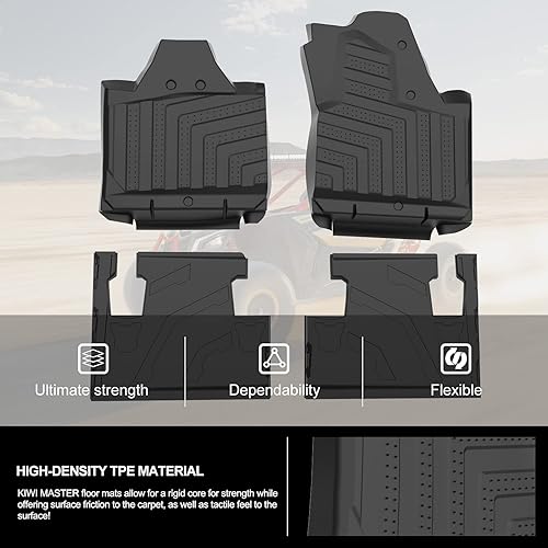 Miniatura 6 de KIWI MASTER Alfombrillas compatibles con Can-Am Maverick X3 MAX 2017-2024, accesorios para todo tipo de clima, alfombrilla delantera y trasera de 2
