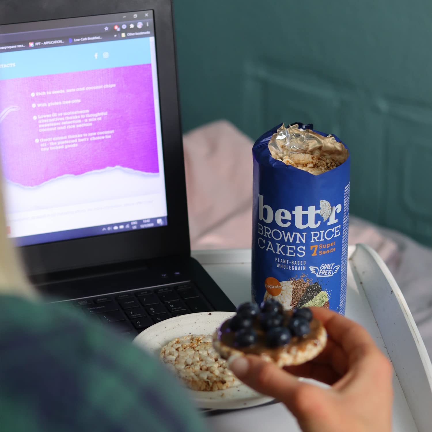 Bett’r Tortas de Arroz Integral 7 Súper Semillas, Snacks Veganos Bio, Orgánicos y Sin Gluten - 12 x 120g