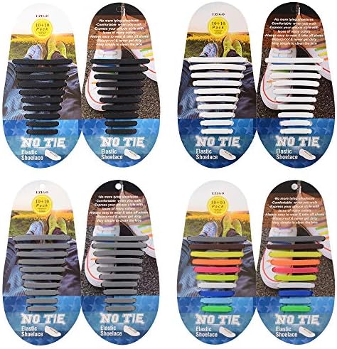 EZIGO No Tie Shoelaces for Kids and Adults, Tieless Elastic Rubber Kids Laces