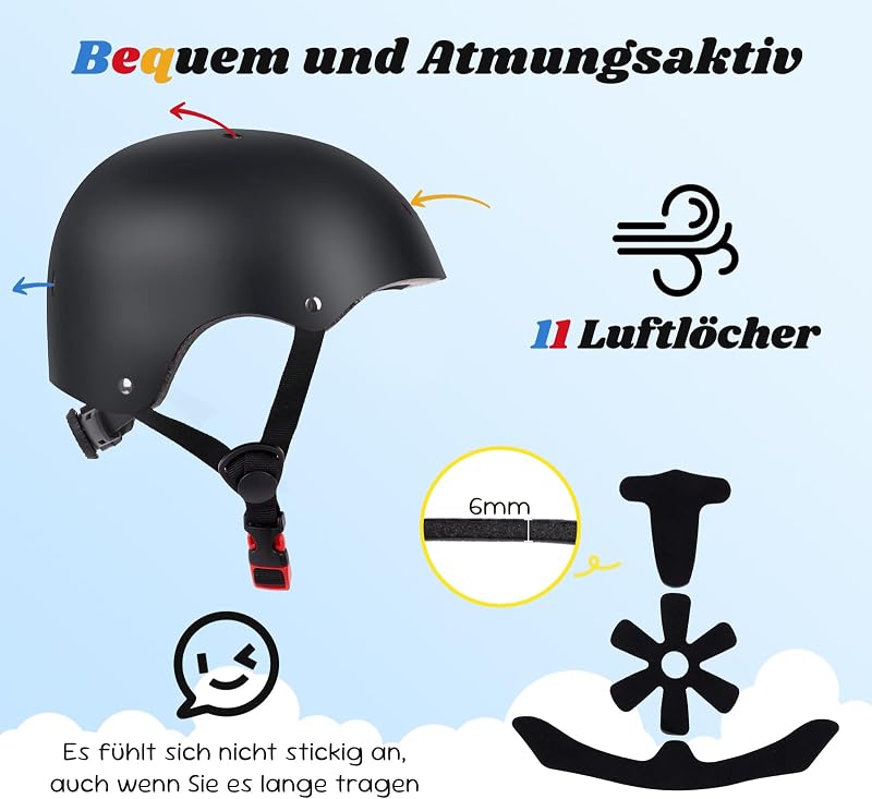 Smilfree Könnyű kerékpáros sisak gyerekeknek 5 éves kortól fiúk és lányoknak gördeszkához BMX robogóhoz