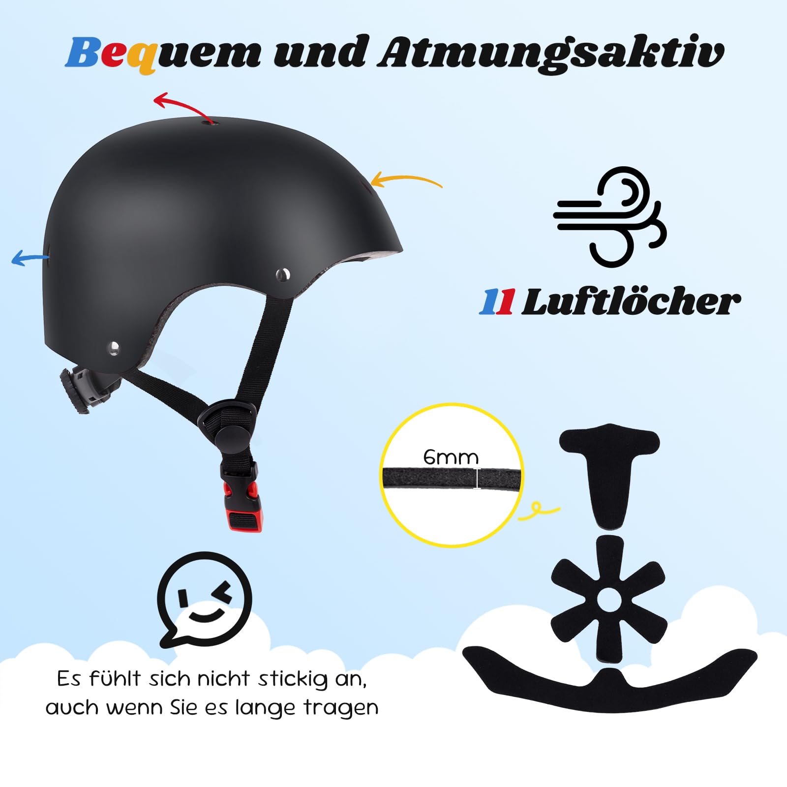 Smilfree Casque de vélo pour enfants garçons Casque de skate : casque de vélo léger pour enfants filles à partir de 3 ans - Casque de skate pour enfants pour vélo, skateboard, scooter, BMX, enfant et