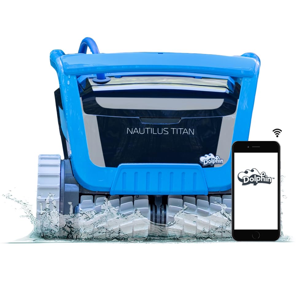 Dolphin(Upgraded 2025) Nautilus Titan Wi-Fi Automatic Robotic Pool Vacuum Cleaner Waterline Scrubbing, Multi-Layer Filtration, Ideal for Inground Pool up to 50 FT in Length
