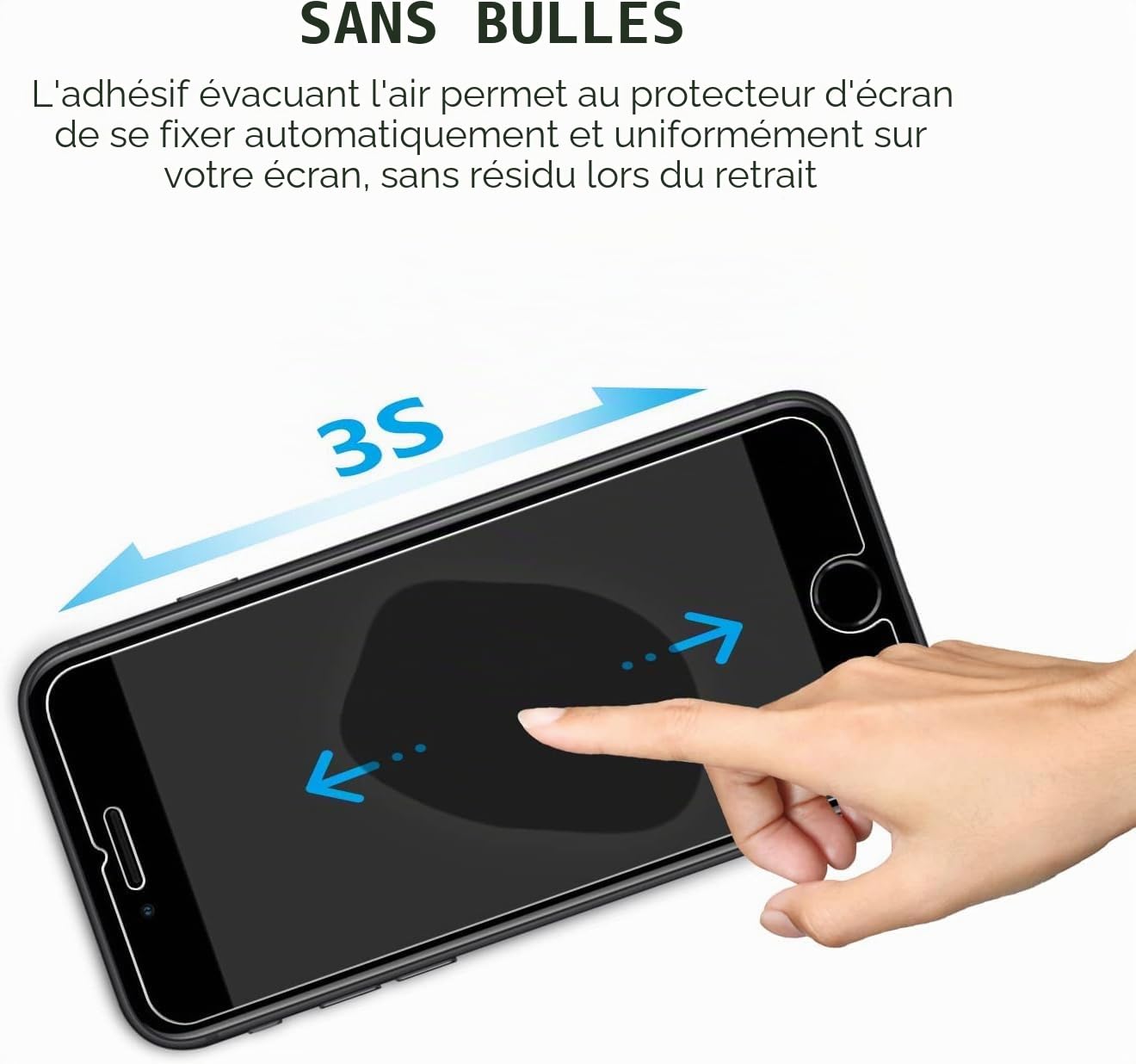 SPARIN 2 Pièces Verre Trempé Pour iPhone SE 2022/2020 et iPhone 8/7/6/6s, Film 2.5D, Protection Ecran iPhone 4.7 Pouces,9H Dureté,Sans bulles