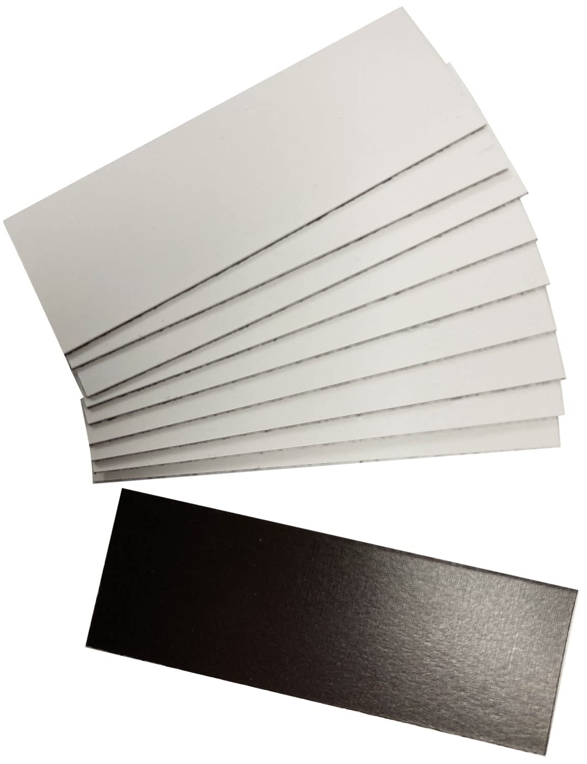 1" x 3" Magnetic Labels 30 mil Thick for File Cabinets Refrigerators Write On Wipe Off White Matte Finish 50 Pack