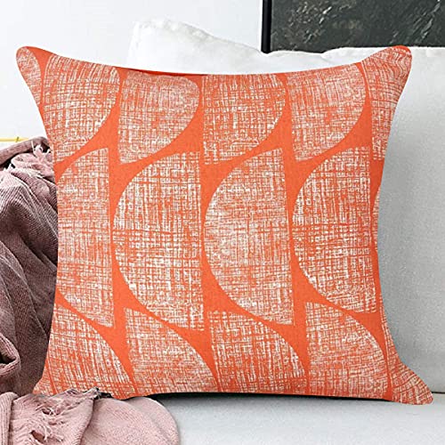 Image of SAJAVAT HOME CC448A Cotton Embroidery Cushion Cover (Pack of 1) Exclusive Edition 18x18 INCHES / 45x45 cm Off White (Orange, Cotton)