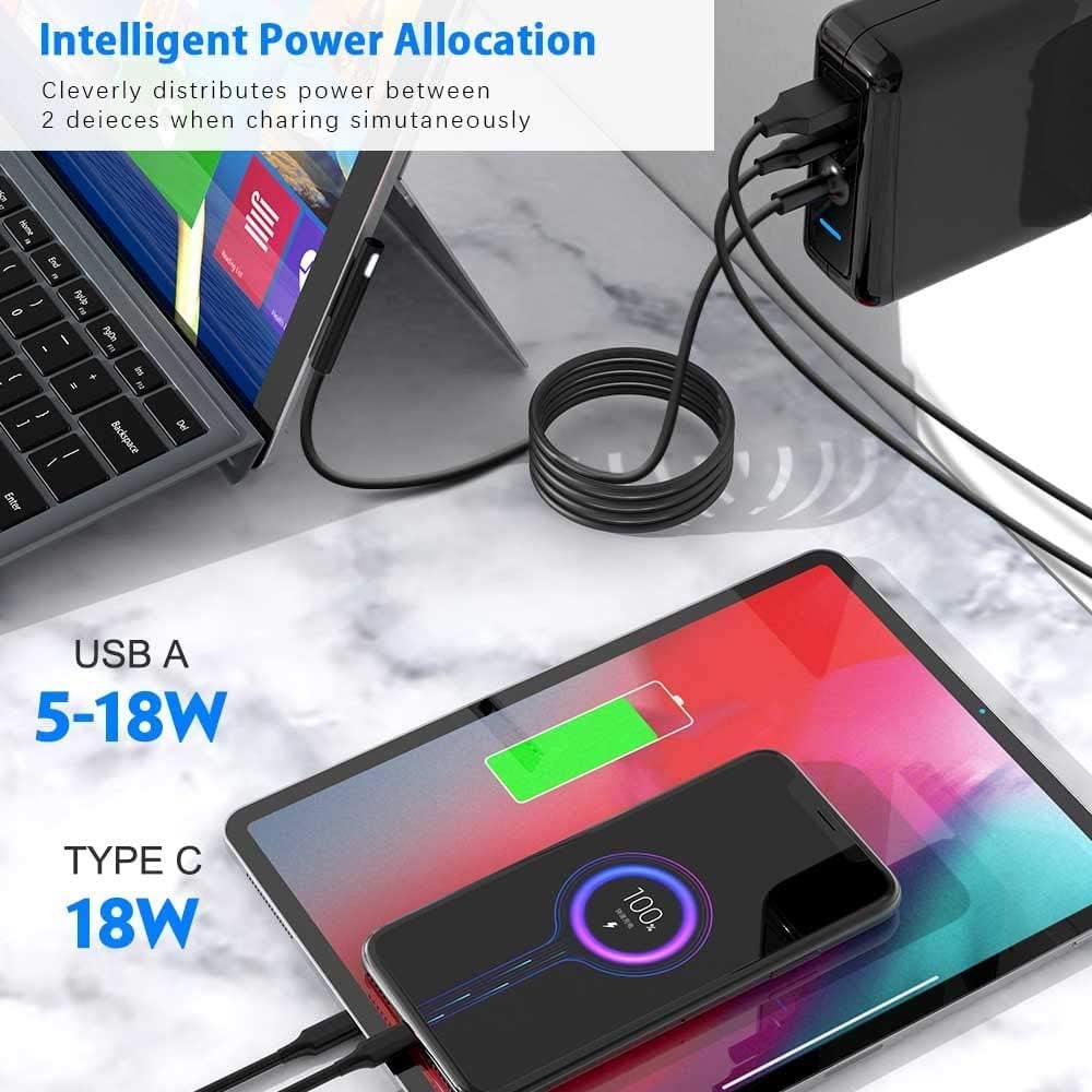65W Surface Pro Charger, Microsoft Surface Charger with Surface Laptop Charger Compatible for