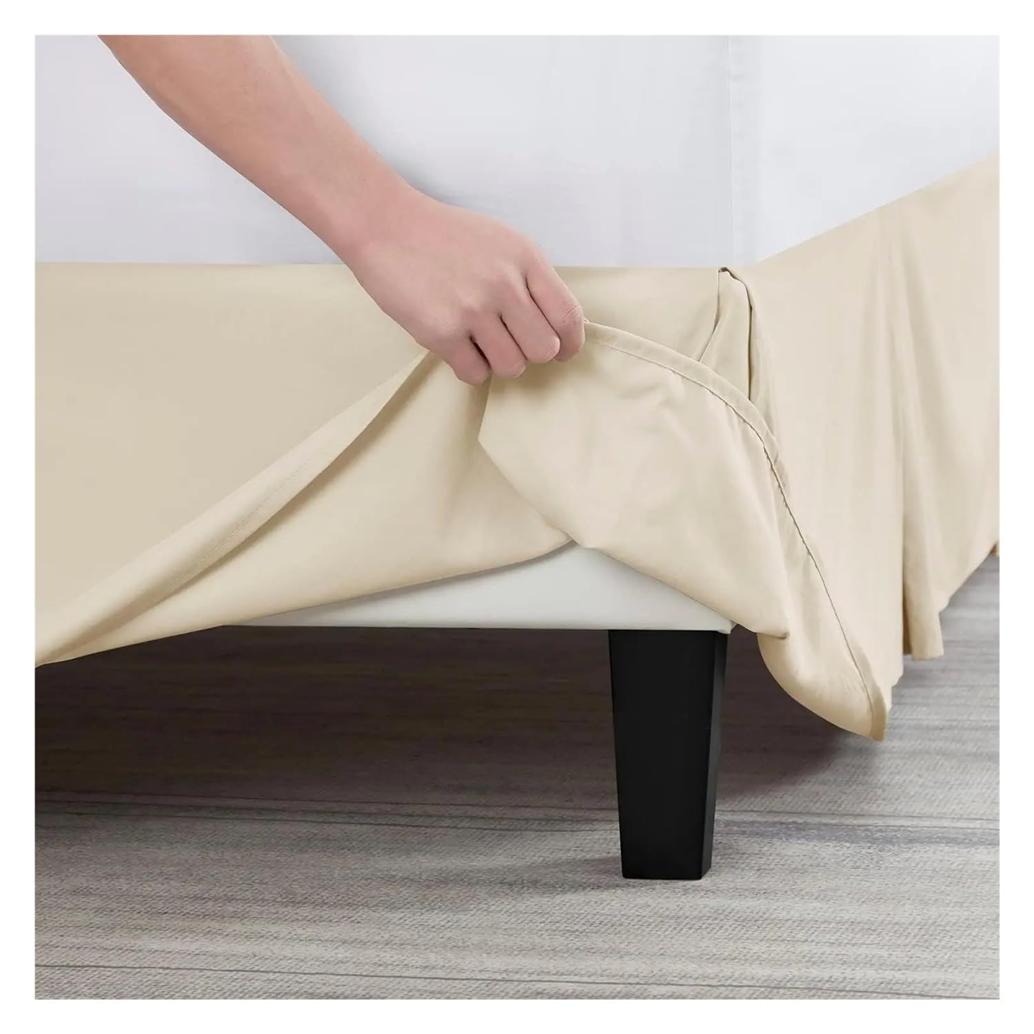 Coprirete plissettata su misura in tessuto resistente al restringimento e allo sbiadimento, altezza 35,6 cm (senza piattaforma) (bianco, 180 x 200 x 35 cm)
