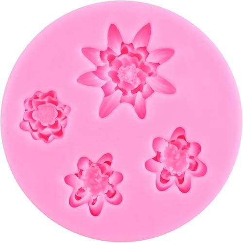 Miniatura 5 de ZiXiang Moldes de silicona de flor de loto, molde de fondant de hoja de loto, almohadilla de lirio, moldes de silicona para decoración de pasteles,