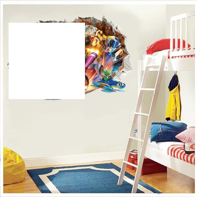 LOUHH Super Mario Wall Stickers, Mario Wall Stickers for Bedrooms- Super Mario Wall Decals-Removable Peel Mario Stickers for Living Room, Smooth Wall, Decorate Children's Room (Size:30x90cmx2pcs)