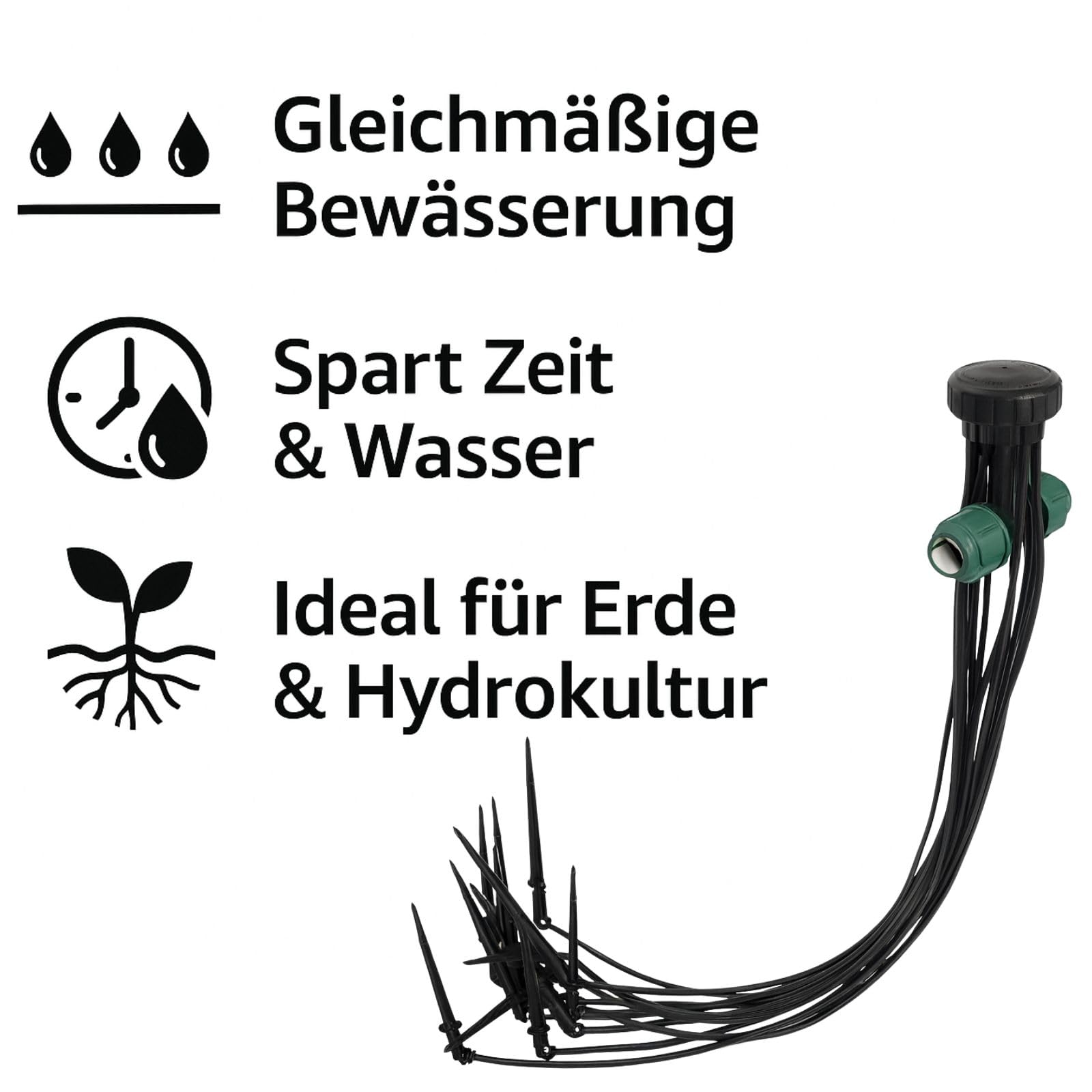 Weedness Distribuitore con 48 Gocciolatori - Coltivazione Interna & Esterna Irrigazione Automatica Giardino Sistema Micro Goccia Piante Fiori