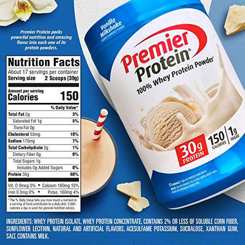 Premier Protein Powder, Vanilla Milkshake, 30g Protein, 1g Sugar, 100% Whey Protein, Keto Friendly, No Soy Ingredients, Gluten Free, 17 servings, 23.3 ounces - Image 5