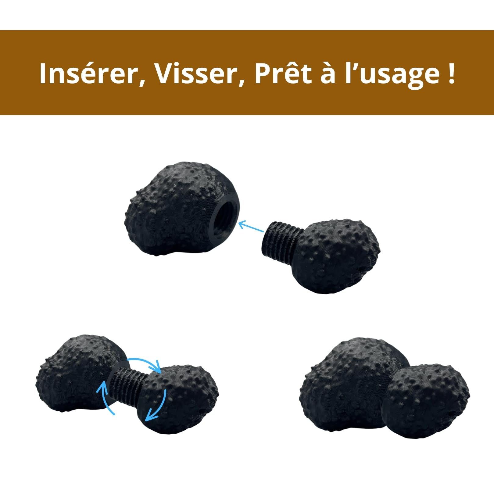 Réplique de Truffe en Plastique pour Races Taille Moyenne à Grande - Kit Dressage Chien Truffier Compatible Huiles Essentielles Entraînement Efficace Cavage Jeu