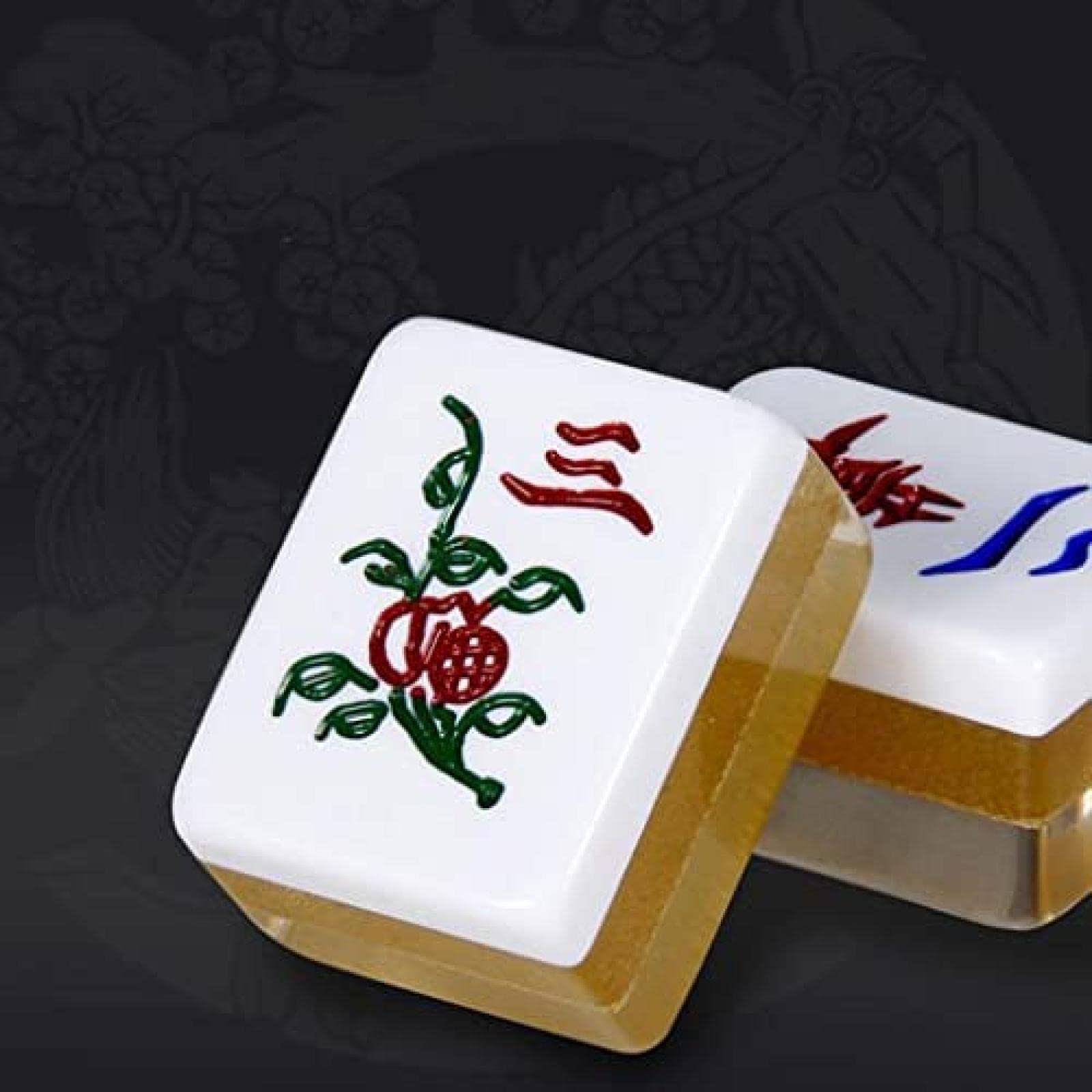 DECOTE Zestaw Mahjong, 144 płytki, przenośny zestaw Mahjong, luksusowy zestaw Mahjong, kompletne zestawy gier Majong na imprezę podróżną, rodzinną grę. plastikowe pudełko B