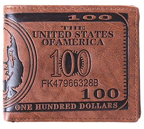 Xeminor Durable Men Pockets Card US Dollar Bill Money Wallet Foldable PU Dollar Wallet Dark Brown