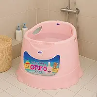 Banheira Ofurô Infantil Grande Prime Baby 1 a 6 Anos – Banheira Ergonômica Antiderrapante para Crianças e Bebês até 30Kg com Plugue de Escoamento Rápido (Rosa)
