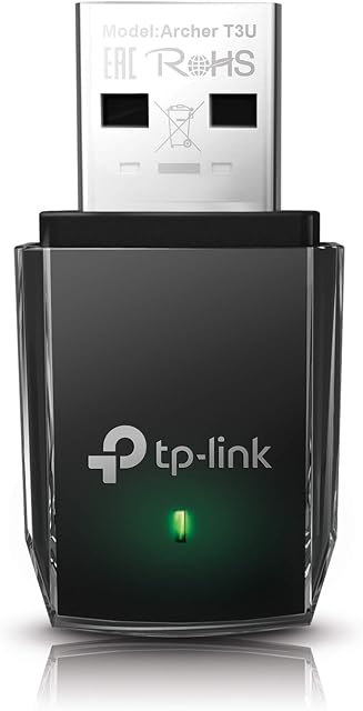 TP-Link AC1300 USB WiFi Adapter(Archer T3U)- 2.4G/5G Dual Band Wireless Network Adapter for PC Desktop, MU-MIMO WiFi Dongle, USB 3.0, Supports Windows 11, 10, 8.1, 8, 7, XP/Mac OS X 10.9-10.14