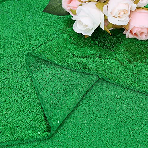 Image of B-COOL Green Sequin Tablecloth Christmas Decor Top Glitter Overlay Table Decoration Birthday Prom Carnival Winter Cake Cloths St. Patrick's Day 50x50inch