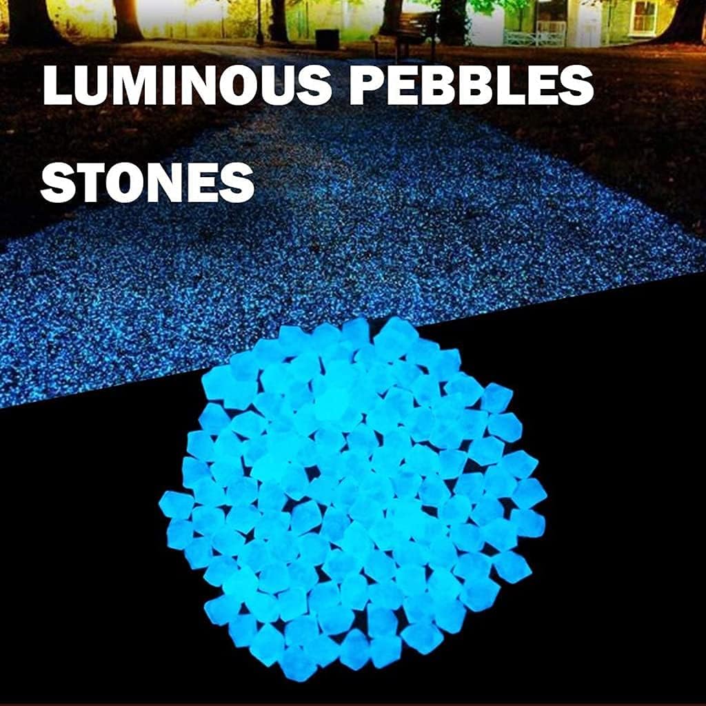 Tophacker Glow Stones Glow in Dark Garden Pebbles Luminous Rocks for Outdoor Garden Walkways Decoration, Aquarium Fish Tank, Park Ornaments etc, Decorative Resin Gravel (Color : Blue, Size : 1000PCS)