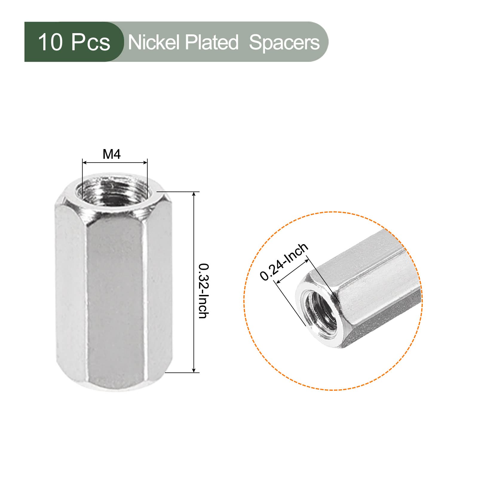 YOKIVE 10 Pcs M4 Spacers, Brass Hex PCB Standoffs Nuts, Keep Height Consistent, Great for Motherboard Circuit Board - Image 2