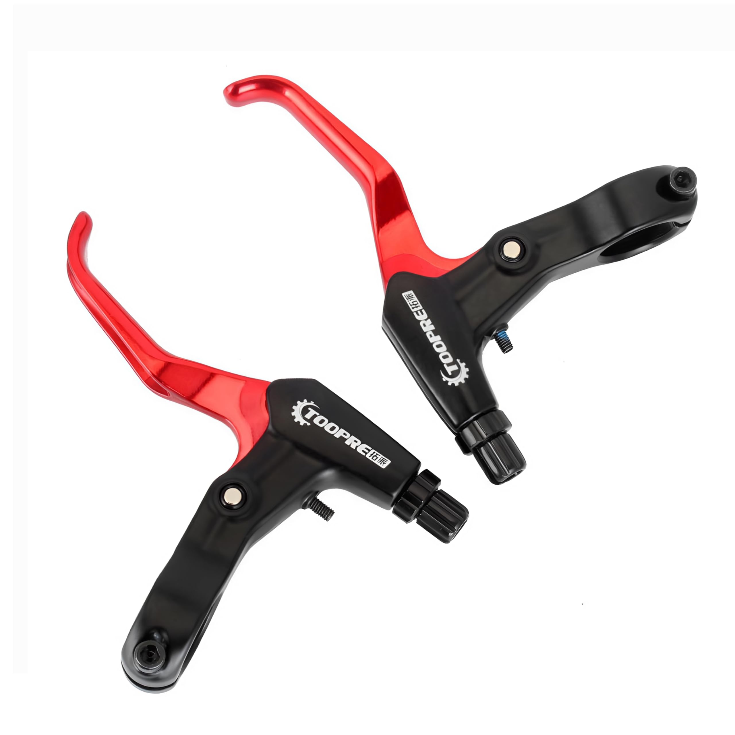 1 Pair Bicycle Brake Levers Aluminum Alloy Bike Brake Handles, Universal Brakes Levers for MTB/BMX Mountain Road Bike, 2.2cm Diameter (red)