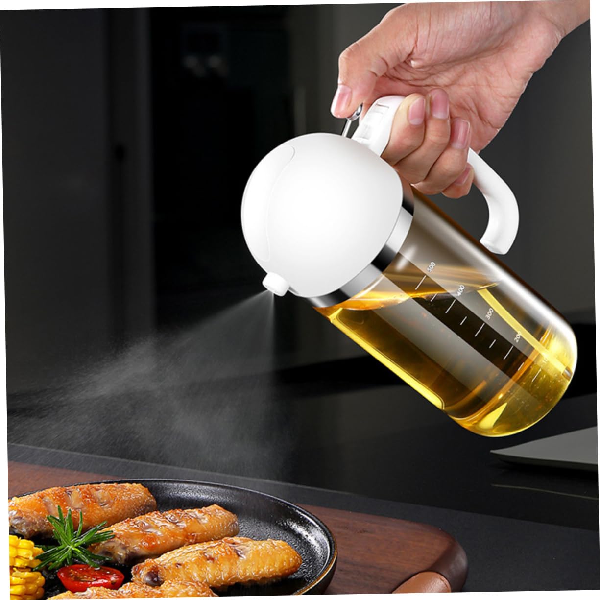 Pulvérisateur D'huile Automatique en Verre Blanc Cuisine