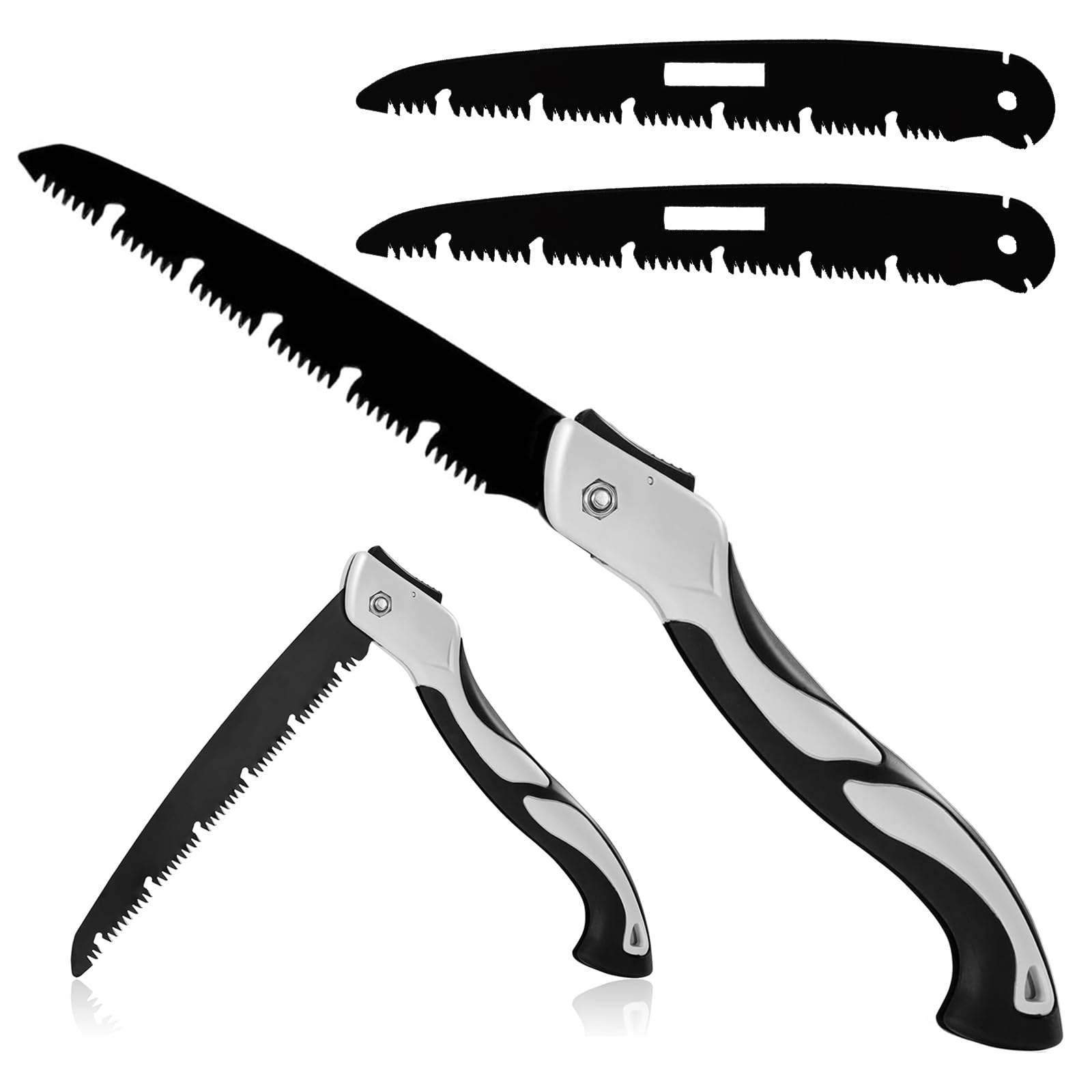Scie pliante multifonction avec fermeture de sécurité, scie à main, scie pliante multifonction pour jardin, verre, carrelage, bois, métal, plastique, longueur de la lame de scie : 21 cm