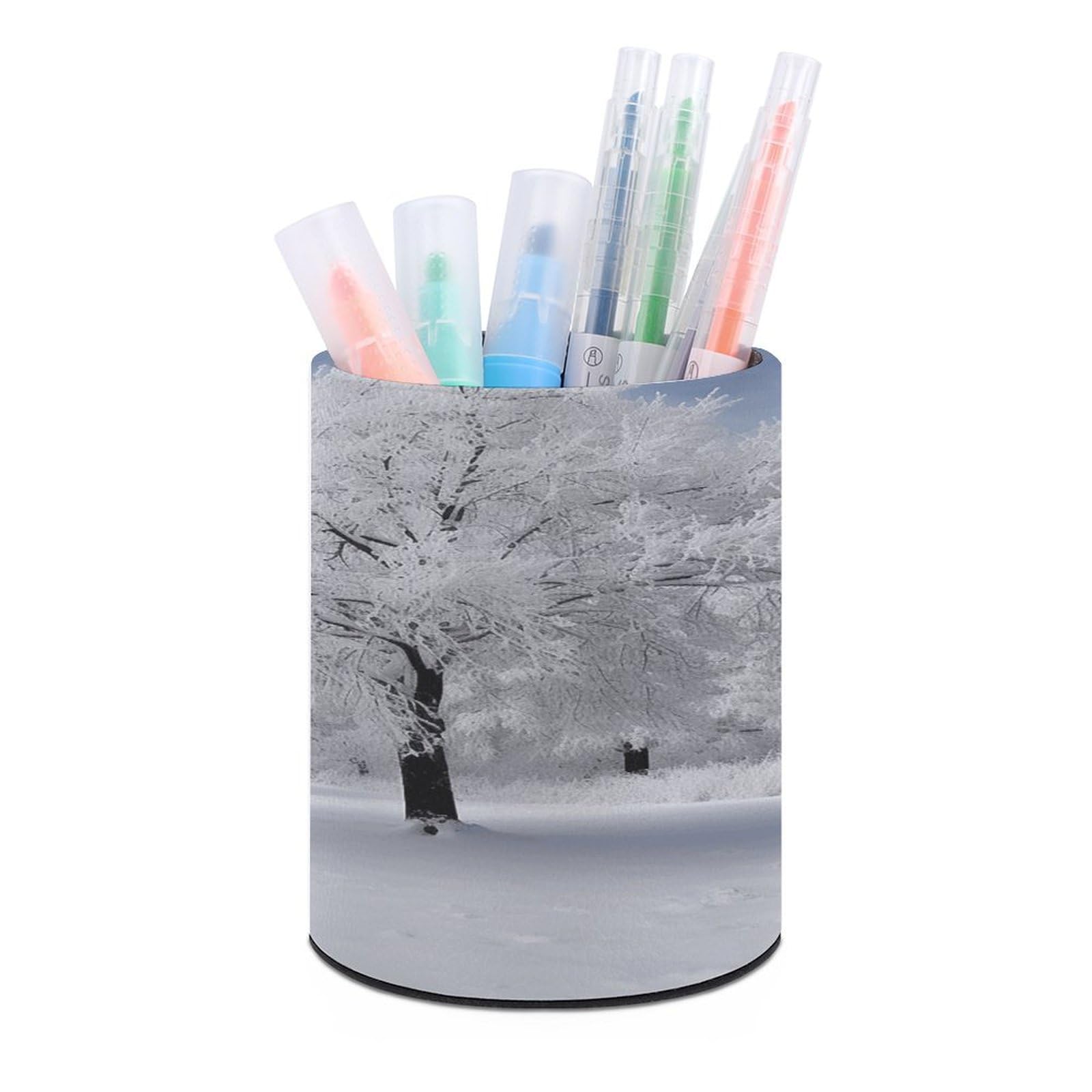 Pot à crayons rond arbre de neige blanc pour bureau et maison design moderne