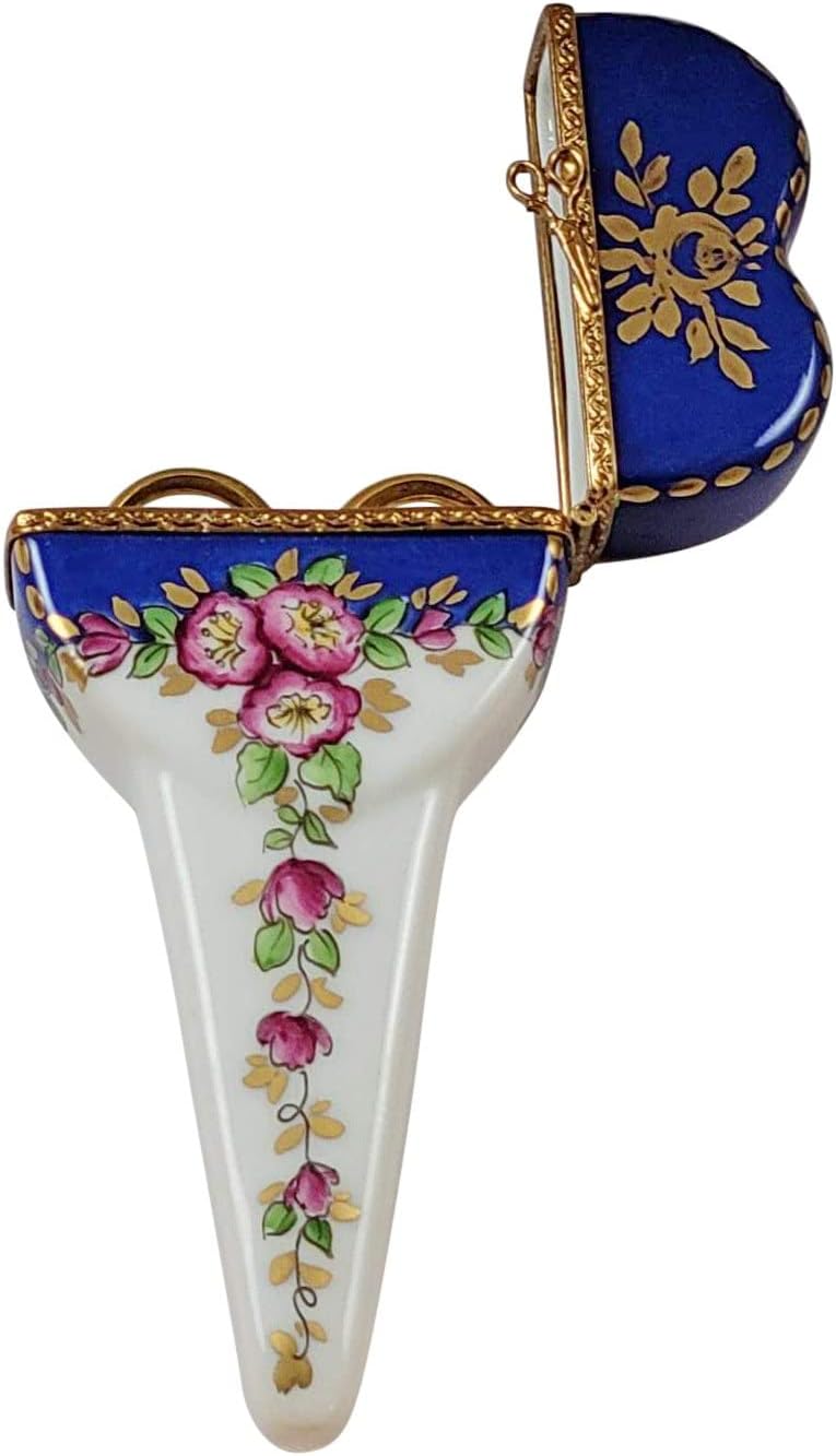 Rochard Scissors Case with Scissors Limoges Porcelain Box