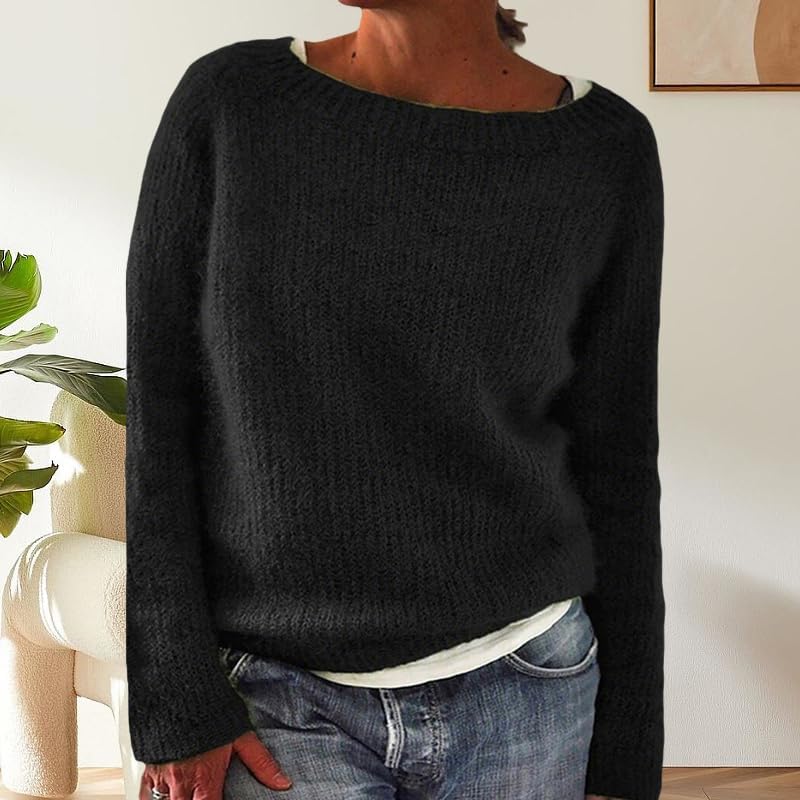 ZOCANIA Long Sleeve Sweaters for Women Crew Neck Knitted Sweater Solid Color Lightweight Women's Pullovers Basic Clothes - Image 2