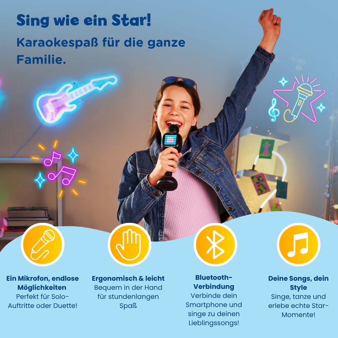 Karaoke Mikrofon mit LED Licht und Effekten - Kinder