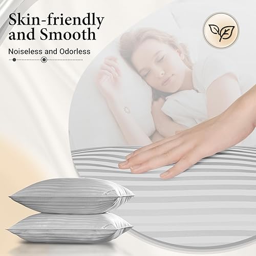 Vista 19 de Basic Beyond - Juego de 2 almohadas de cama para dormir de tamaño King, almohadas alternativas de plumón de lujo, colección de hotel, color negro