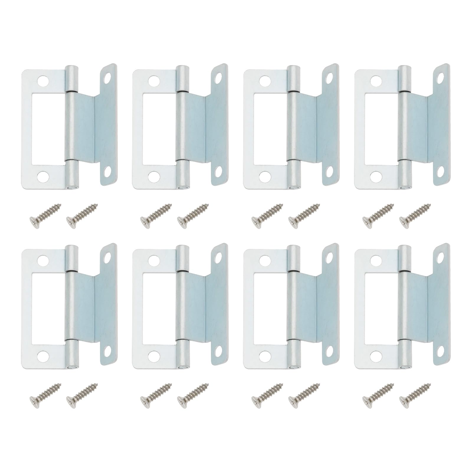 SG Store 8Pcs Cranked Flush Hinge 50mm door Mechanical Hinges Furniture Hardware for 15-19mm Cupboard door Motorhome Caravans Camper Van
