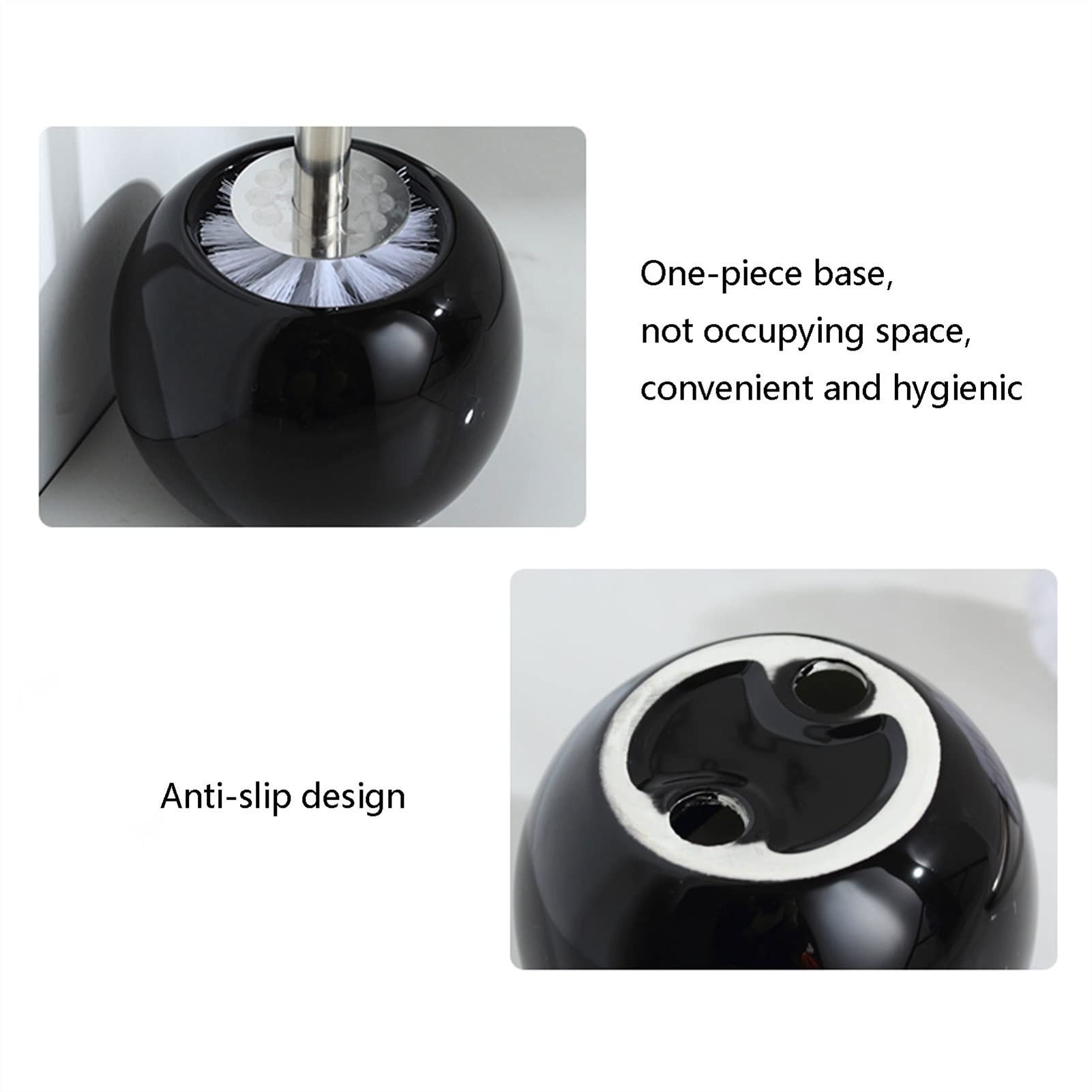 Keramik Toilettenbürste Set mit Halter Badezimmer Reinigungsset Schwarz und Weiß Toilettenbürste und Pinzette für effektive Badhygiene und Reinigungsbedarf