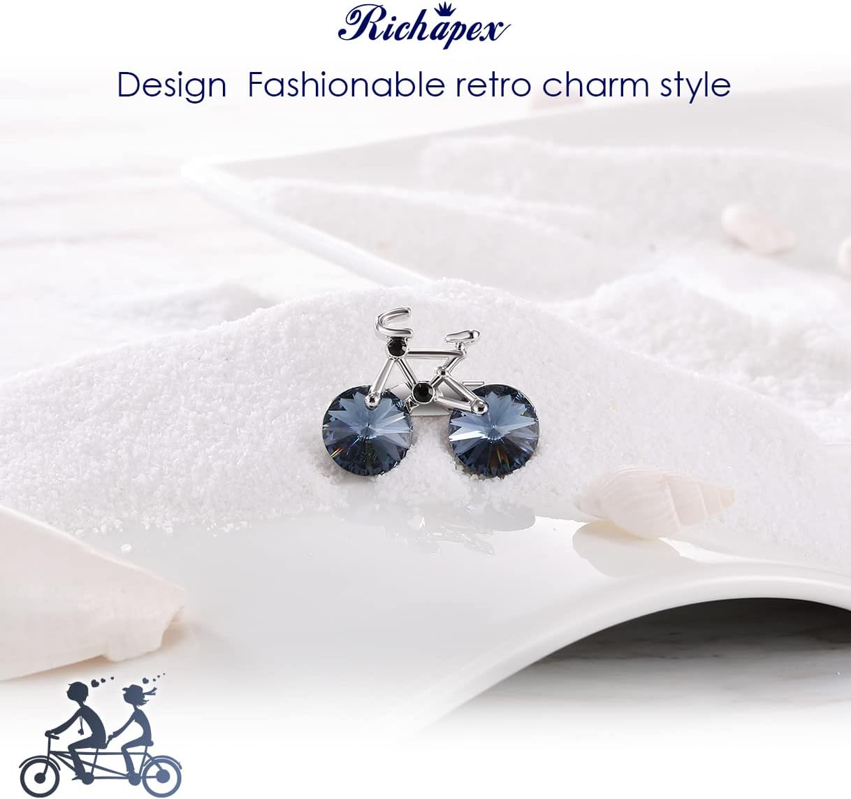 Brooches for Women, Elegant Green Crystal Brooch Pin, Brooch Lapel Pin Rhinestone Brooch Jewelry for Mom Wife, Butterfly/Bicycle/Fireworks/Flower/Swan Women's Brooch Pin