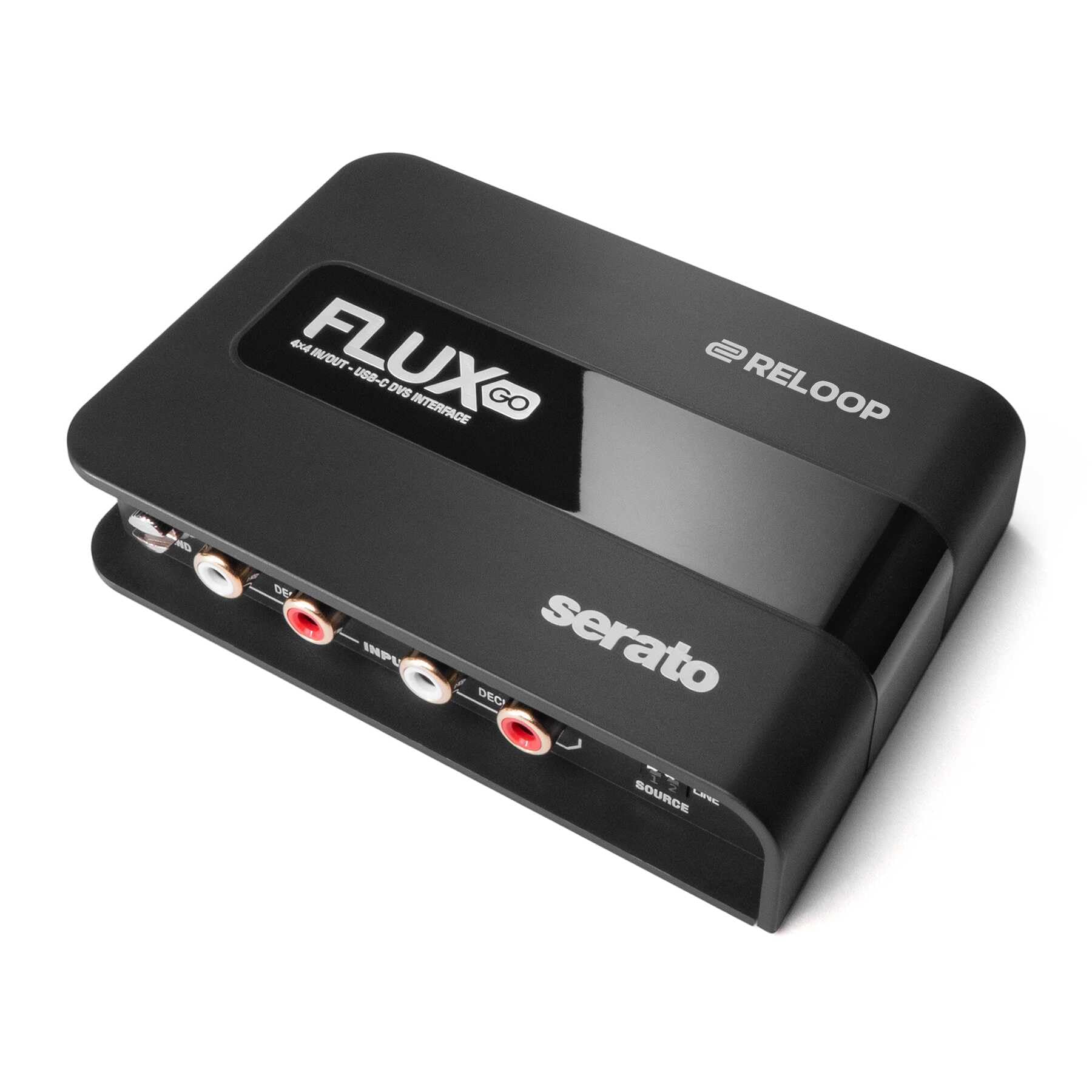 Reloop Flux Go - Interfaccia audio per Serato DJ Pro in formato tascabile, 24 bit (class compliant) per un suono cristallino e una latenza ultra bassa