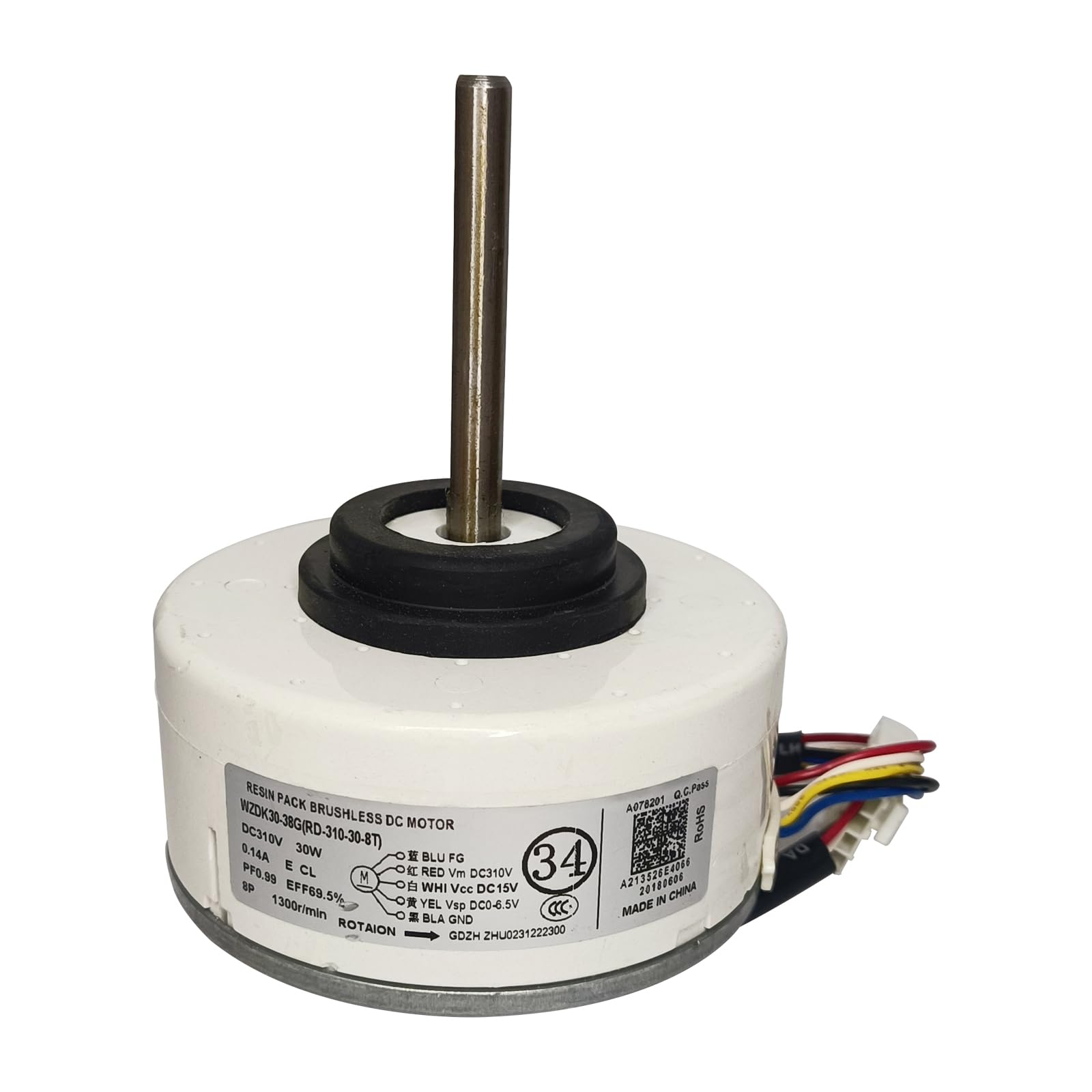 WZDK30-38G, Klimaanlagenmotor, 30 W, bürstenloser Klimaanlagen-Wechselrichter, Lüftermotor RD-310-30-8T DC 310 V, 0,14 A, 1300 U/min