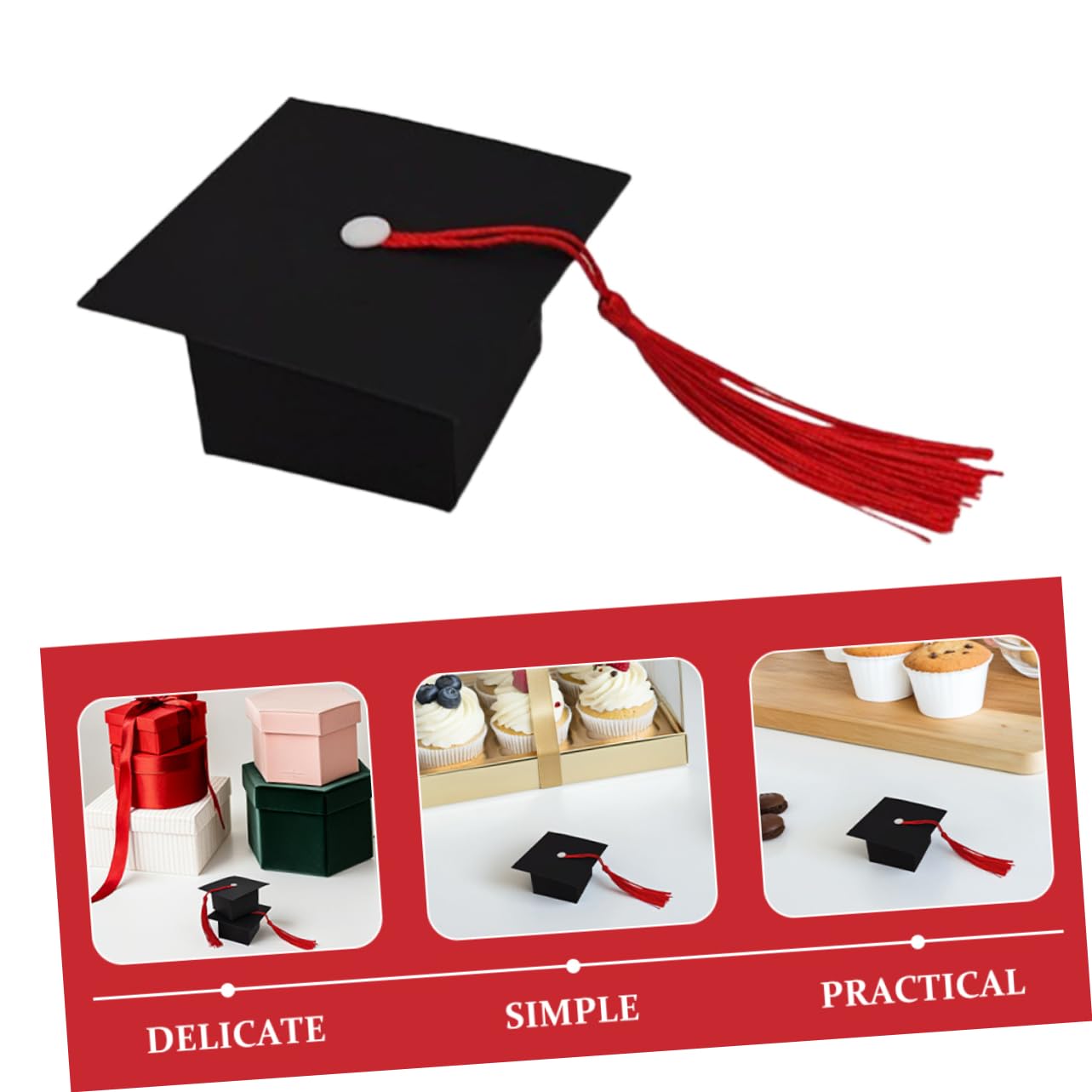 Alipis 150 Stck. Graduation Candy Box mit Tassel Dekorative Abschluss Geschenkschachteln in Schwarzem Doktorhut Design Vielseitig als Partydekoration und Süßigkeitenhalter für