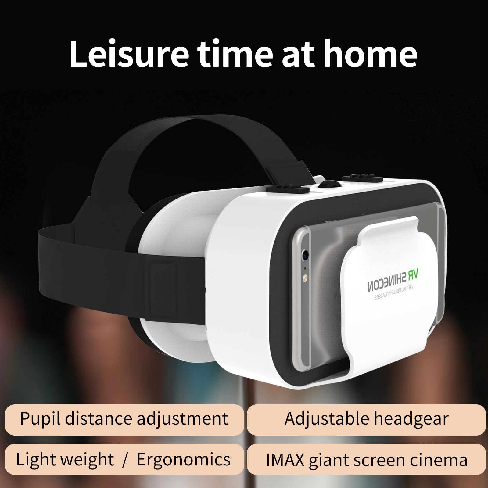 VR Headset for Cellphone, Virtual Reality 3D Glasses Headset, with Controller, with iPhone or Android Compatible 4.7-6.5 inch,for Movies & Mobile Games