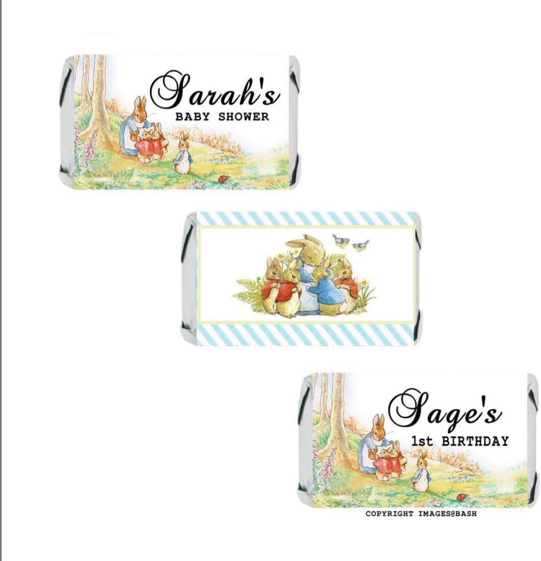Peter Rabbit Candy Stickers - BIRTHDAY OR BABY SHOWER - Candy Stickers - Candy Favor Stickers - Easter Decorations or Miniature Candy Stickers