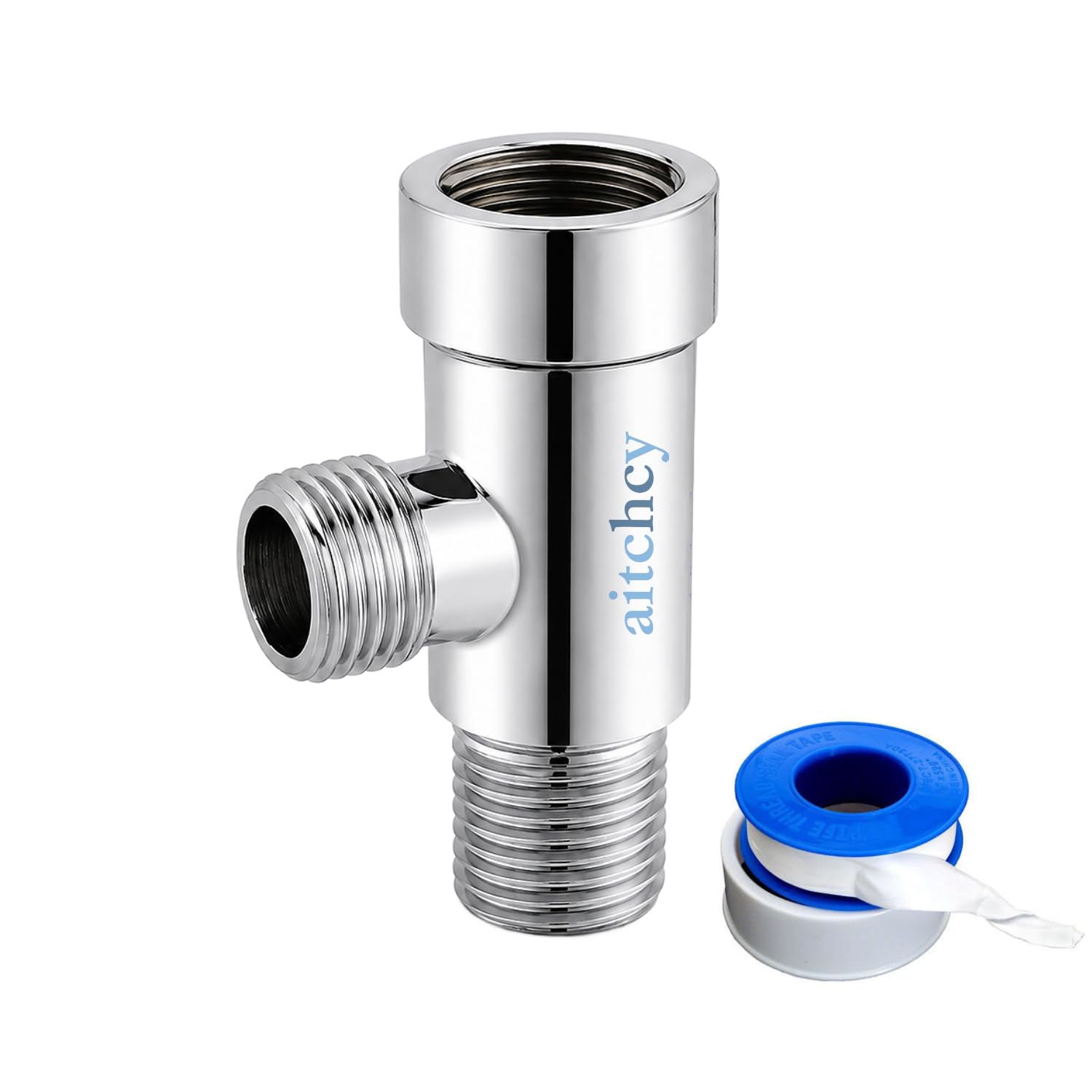 brass tee connector | 15mm (1/2"bsp) inner & outer thread | 3 way t connector for angle valve | multi functional 3way brass t fitting 3 way splitter adapter for health faucet 1/2" bsp 3 way t