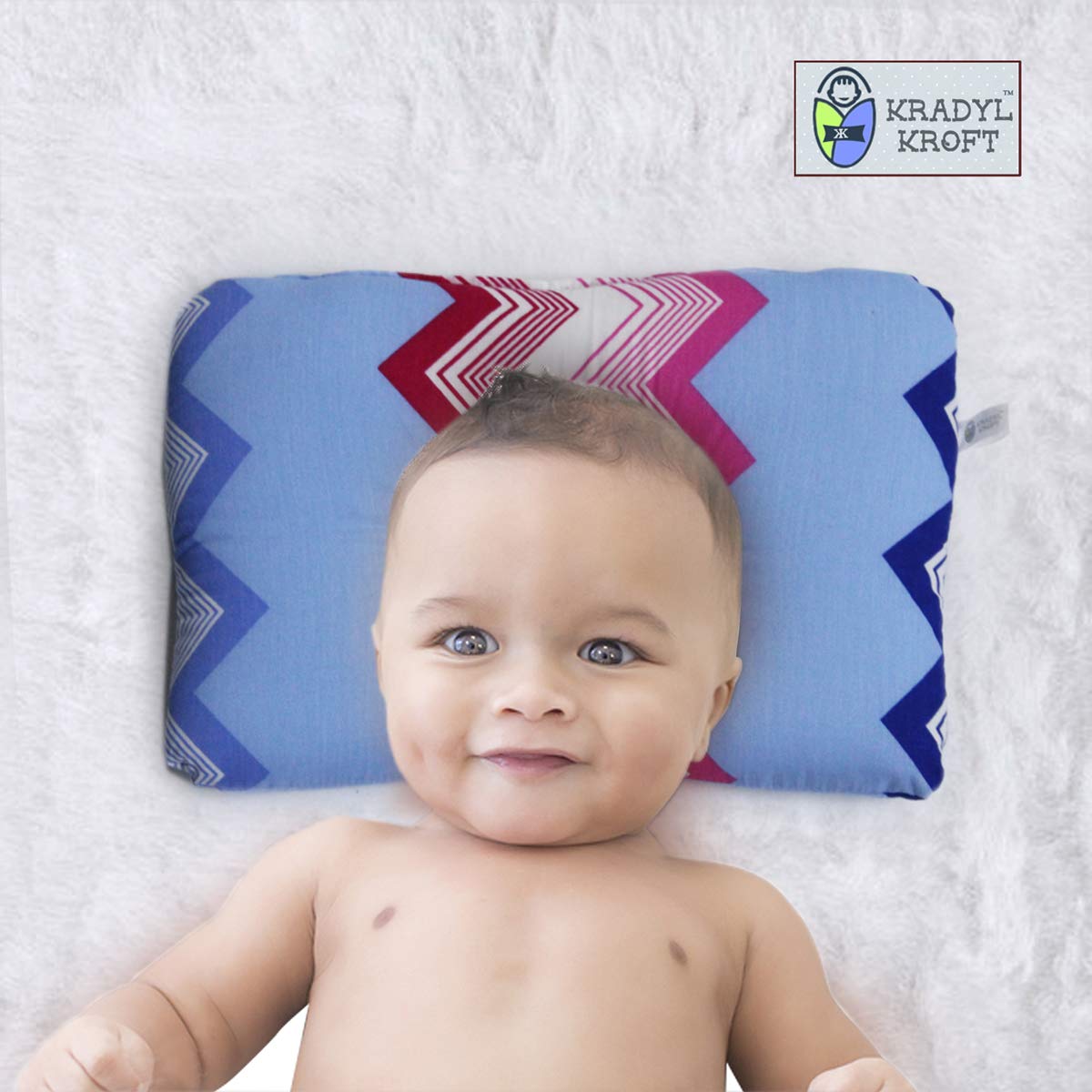 Kradyl Kroft New Born Baby Pillow for Preventing Flat Head Head