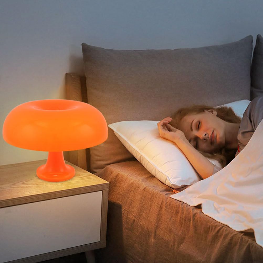 AoLa Pilz Tischlampe Orange LED Mushroom Lampe mit Kabel 3000K/4000K/6000K Tischleuchte Nachttischlampe Moderne Deko Pilz Lampe Schlafzimmer Nachtlicht