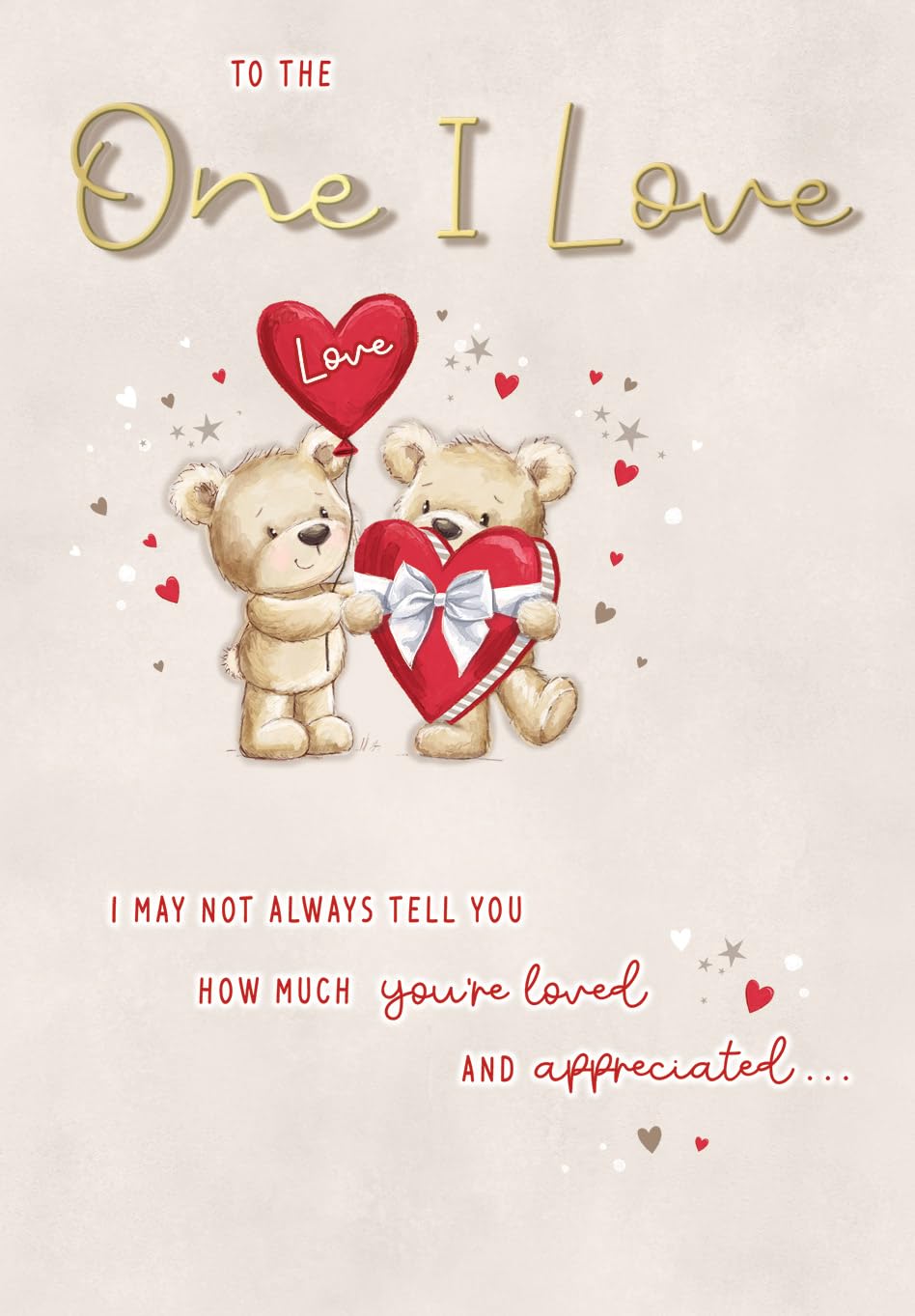 Piccadilly Greetings Cute Valentines Day Card, to the One I Love - 9 x 6 inches