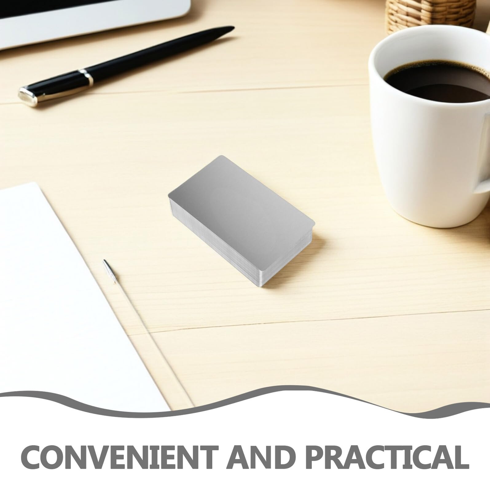 DOITOOL 200 Placas de Aluminio en Blanco para Tarjetas de Visita Grabado Láser de Precisión, Aleación de Aluminio Plata, Ideales para Profesionales de Oficina y Aficionados al Grabado