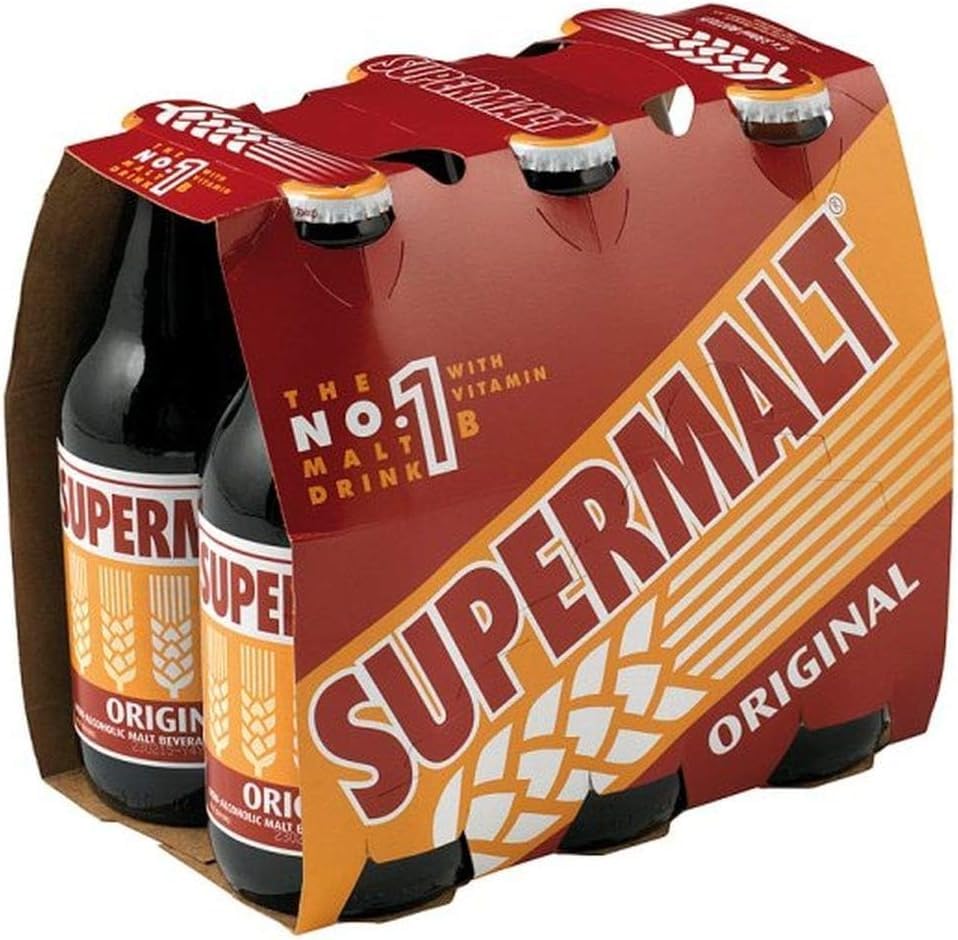 Supermalt Original Non-Alcoholic Vegan Malt Drink with B Vitamins 4 x 330ml (6 Pack Bottles)
