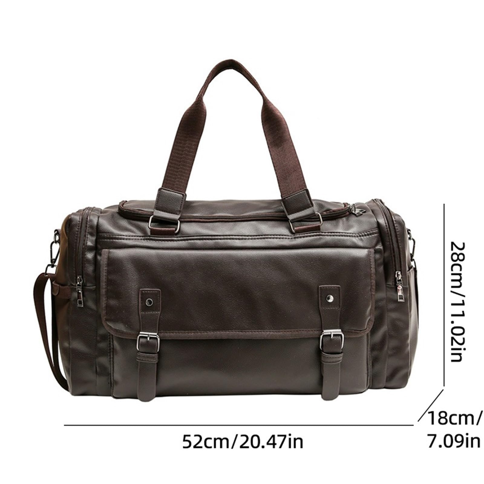 Torba podróżna, weekendowy bagaż podróżny, torba na ramię, torba typu crossbody z miejscem na buty(Brown)