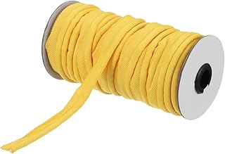 sourcing map Cinta de ribetes de 20 yardas y 5/8 pulgadas para costura, manualidades, borde de tela, color amarillo
